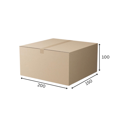 Gofruoto kartono dėžė 200x150x100, 3mm (25vnt/pok)
