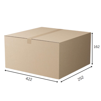 Gofruoto kartono dėžė 422x252x162, 4mm (25vnt/pok)