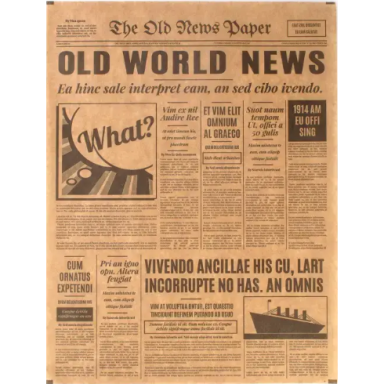 Popieriaus lakštai maistui (10) Oldnews, 27x35 cm, PE Popieriaus lakštai maistui (10) Oldnews, 27x35 cm, PE