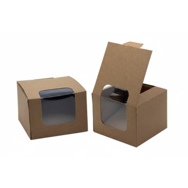 Popierinė dėžutė su langeliu KRAFT 132x132x66 (250) 58363 Popierinė dėžutė su langeliu KRAFT 132x132x66 (250) 58363