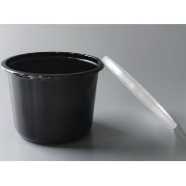 PP dangteliai nuo juodo dubenėlio 500ml (500vnt/dėž) PP dangteliai nuo juodo dubenėlio 500ml (500vnt/dėž)